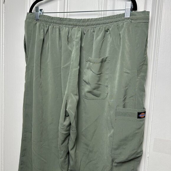 Dickies Cargo Pants Womens XL Petite Olive Green Drawstring High Rise Wide Leg - Picture 6 of 9